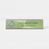 Business Logo Green Changeable Bureau Naambordje (Voorkant)