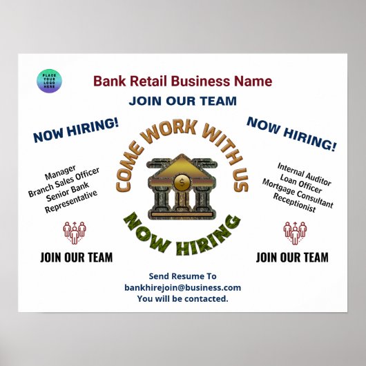 Business Logo Help Gezocht Aangepast abonnement vo Poster (Voorkant)