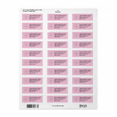 Business logo here Custom Corporate Pink Etiket (Full Sheet)
