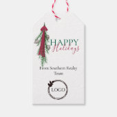 Business Logo Holiday Gift Tag Cadeaulabel (Voorkant)