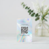 Business Logo Holographic QR Code DIY toevoegen Visitekaartje (Staand voorkant)