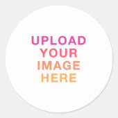 Business Logo Image White Ronde Sticker (Voorkant)