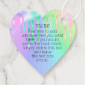Business Logo Iridescent Drip Heart Shape Hang Lab Bedankjes Labels (Achterkant)