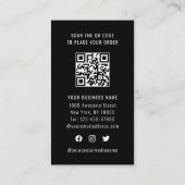 Business Logo Loyalty Black White QR-code Verticaa Kortingskaartje (Achterkant)