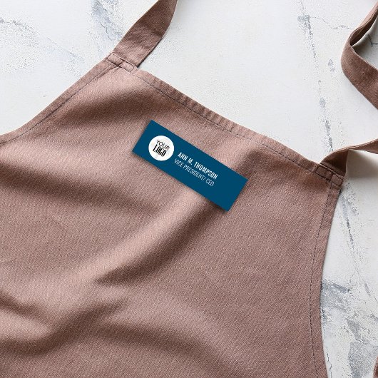 Business Logo Medewerker Blauwe Naam Tag