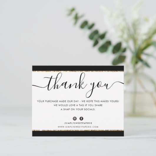 BUSINESS LOGO MERCI élégant or noir parties scinti (Debout devant)