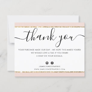 BUSINESS LOGO MERCI élégant or rose parties scinti