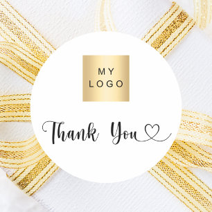 Business logo merkkleur bedankt ronde sticker