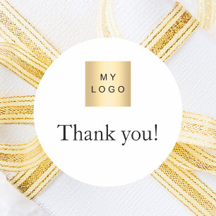 Business logo merkkleur bedankt ronde sticker