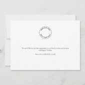 Business Logo Merry Kerstscript en Trees Hol Feestdagenkaart (Achterkant)