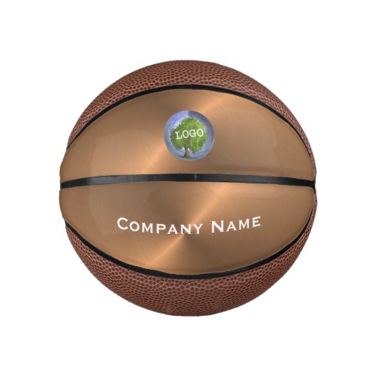 Business Logo Mini Copper Basketbal (Voorkant)