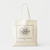 Business Logo Minimal Modern Typography Border Tote Bag (Voorkant)
