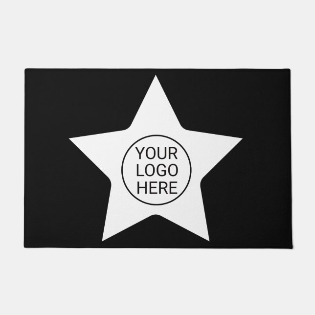 Business Logo Minimal Star Professional Black Deurmat (Voorkant)
