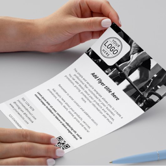 Business Logo Minimalist Eenvoudig Zwart Wit Flyer