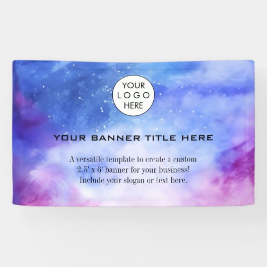 Business Logo Minimalist Modern professioneel blau Spandoek (Horizontaal)