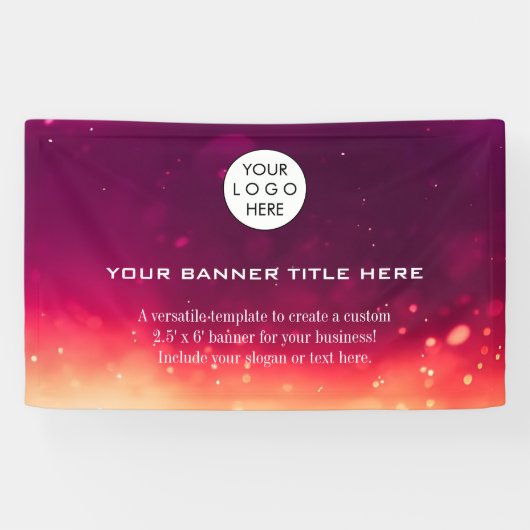 Business Logo Minimalist Modern professioneel rood Spandoek (Horizontaal)