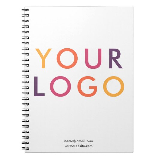 Business Logo minimalist White Notitieboek (Voorkant)