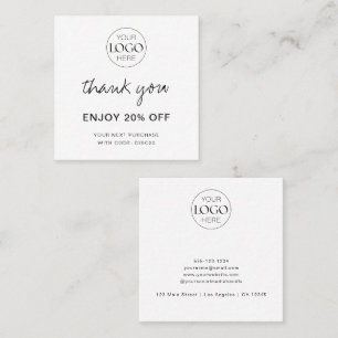 Business Logo Modern Chic Bedankt Kortingskaartje