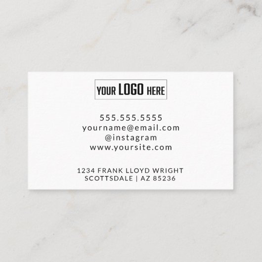 Business Logo Modern Script Bedankt Promotie Kortingskaartje (Achterkant)