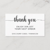 Business Logo Modern Script Bedankt Promotie Kortingskaartje (Voorkant)