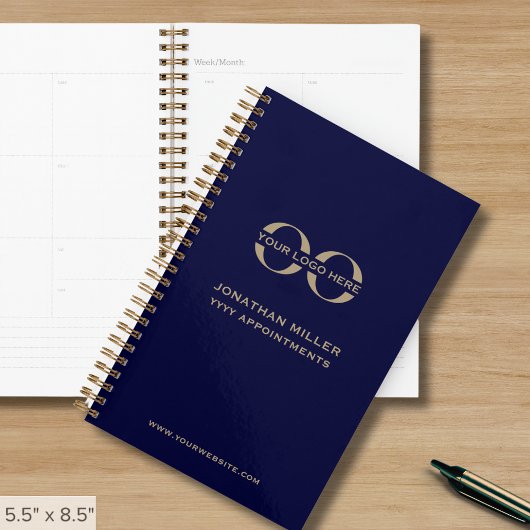 Business Logo Navy blauw en goud Planner