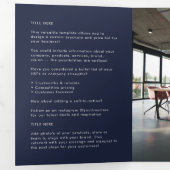 Business Logo Navy Blauw Gevouwen Brochure Drieluik Kaart (Binnenzijde eerst)