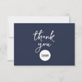 Business Logo Navy Blue bedankkaart (Voorkant)