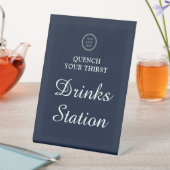 Business Logo Navy Blue Professional Drink Station Reclamebord Met Voetstuk (Insitu)