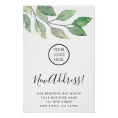 Business Logo Nieuw adres Waterverf Perfect Poster (Voorkant)