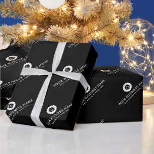 Business Logo of Icon + Naam Bedrijf merk Zwart Cadeaupapier