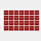 Business Logo on Red Square Iron op label (Vel)