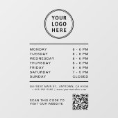 Business Logo Open Hours QR Code Raamsticker (Vel)