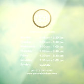 Business Logo Openingstijden Venster Cling | wit Raamsticker (Vel 3)