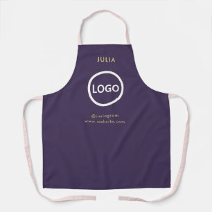 Business Logo Paarse werknemer personeelsnaam Schort