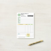 (Business Logo Pad) Payment Sales Invoice Receipt Post-it® Notes (Op bureau)