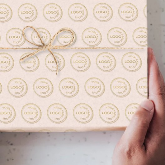 Business Logo Pattern Professional op Roze Tissuepapier