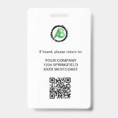 Business Logo Personeel Medewerker QR Code Badge (Achterkant)