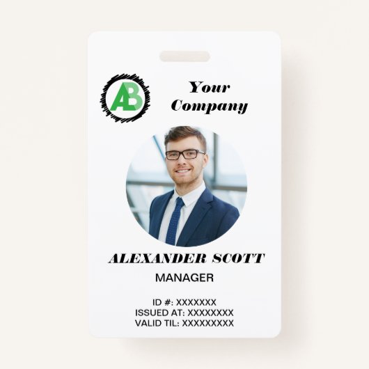 Business Logo Personeel Medewerker QR Code Badge (Voorkant)