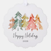 Business Logo Prettige feestdagen QR Code Ornament Kaart (Voorkant)