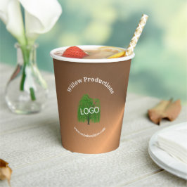 Business Logo Promotion Company Copper Papieren Bekers