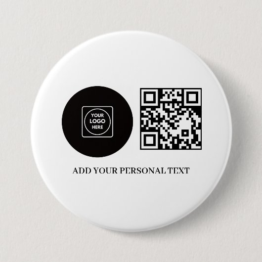 Business Logo Promotional QR Code Text Button (Voorkant)
