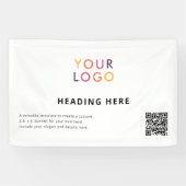 Business Logo QR Code Adverteren Wit Spandoek (Horizontaal)