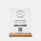 Business Logo QR Code Bedrijf Welkomstbord Acryl Bord (Voorkant)
