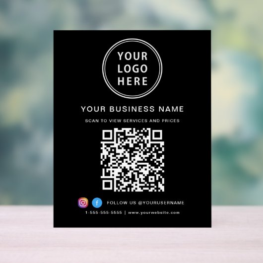 Business Logo QR Code Black (Neutre)