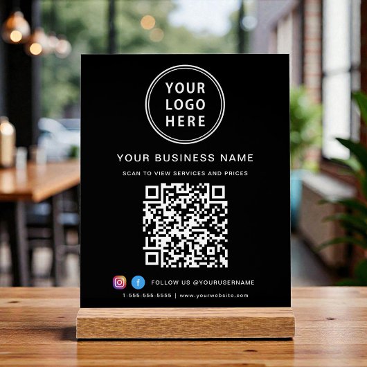 Business Logo QR Code Black
