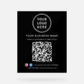 Business Logo QR Code Black Acryl Bord (Voorkant)