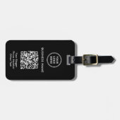 Business Logo QR Code Black Bagagelabel (Voorkant horizontaal)