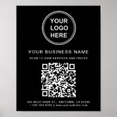 Business Logo QR Code Black Poster (Voorkant)