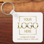 Business Logo & QR Code Branded Promotional  Sleutelhanger (Voorkant)
