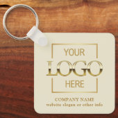 Business Logo & QR Code Branded Promotional  Sleutelhanger (Voorkant)